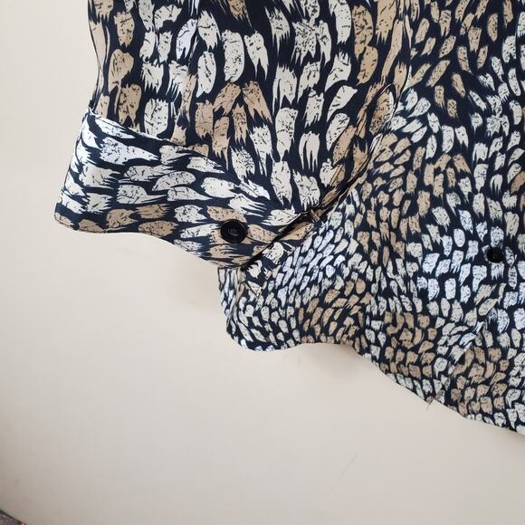Vintage Liz Baker Print Button Up Blouse Size 18 - Picture 7 of 10